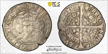 (1422-30) Groat S-1836 Calais VF35