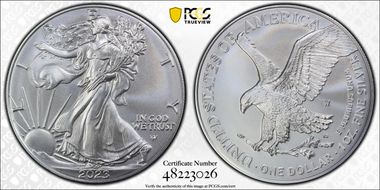 2023-W $1 Burnished Silver Eagle First Strike SP70