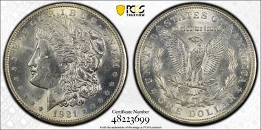 1921-D $1 MS62