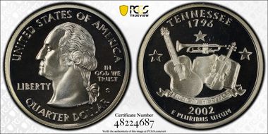 2002-S 25C Tennessee Silver PR69DCAM