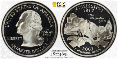 2002-S 25C Mississippi Silver PR69DCAM