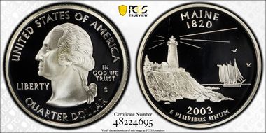 2003-S 25C Maine Silver PR69DCAM