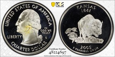 2005-S 25C Kansas Silver PR69DCAM