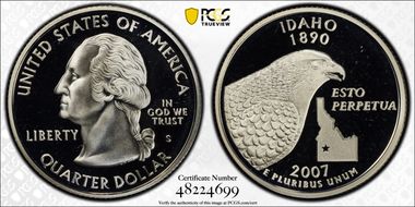 2007-S 25C Idaho Silver PR69DCAM