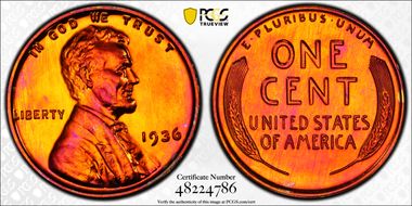 1936 1C Brilliant PR66RD