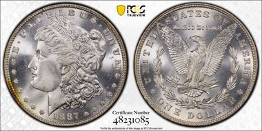 1887 $1 MS67+