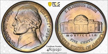 1939 5C Reverse of 1940 MS66