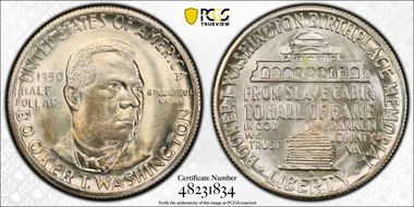 1950-S 50C Booker T. Washington MS67