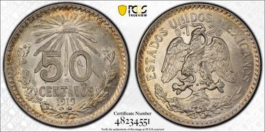 1919-M 50C KM-447 0.720 above Eagle MS64