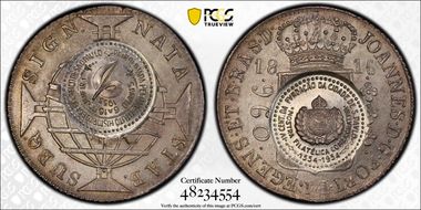 1955 960 R X-CC7.1 C/S on Brazil 960R San Paulo Philatelic Society MS62