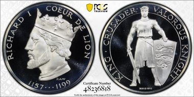 1970-FM Medal Richard I Ag BCS 21st Issue PR69DCAM