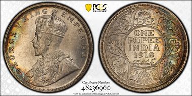 1918(B) Rupee SW-8.43 Prid-224 MS64