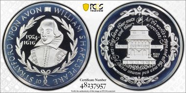 1967-FM Medal William Shakespeare Ag BCS 6th Issue PR69DCAM