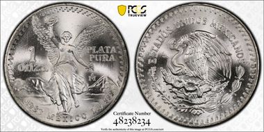 1983-Mo Onza Libertad Ag MS67