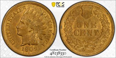 1909-S 1C Indian MS63RB