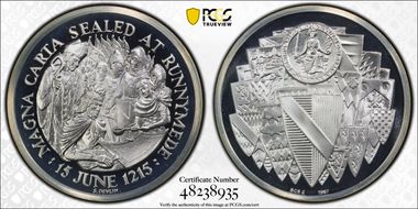 1967 Medal Magna Carta Ag BCS 2nd Issue PR69