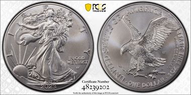 2023-W $1 Burnished Silver Eagle First Strike SP69
