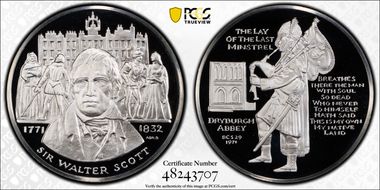 1971 Medal 200th Anniv. of Walter Scott BCS 29th Issue PR70DCAM