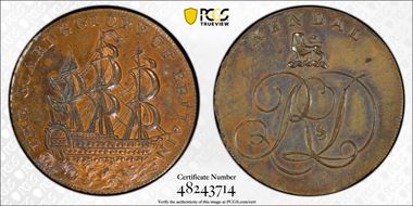 (c.1790) Tk 1/2D DH-5a Westmoreland, Kendal MS63BN