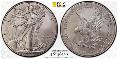 2021-W $1 Burnished Silver Eagle-Type 2 SP70