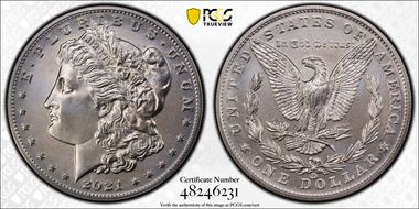 2021-CC Privy $1 Morgan Dollar 100th Anniversary MS70