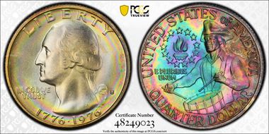 1976-S 25C Silver MS67