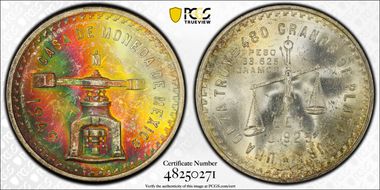 1949-Mo Onza KM-M49a  Ag MS63