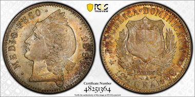 1897-A 1/2 P KM-15  Ag MS64+