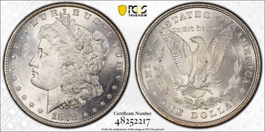 1878 8TF $1 VAM 17, Diagonal in 8 MS62