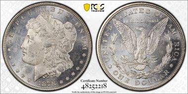 1878 8TF $1 VAM 2 Lines in LIB MS62