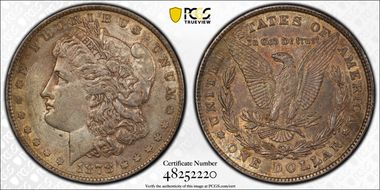 1878 8TF $1 VAM 14.1, Alligator Eye AU53