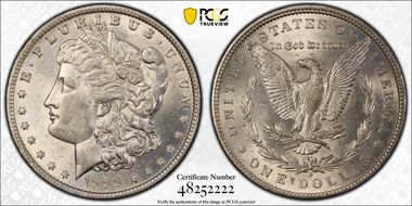 1888-O $1 VAM 6 Oval O AU58