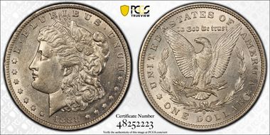 1888-O $1 VAM 2 Oval O AU55