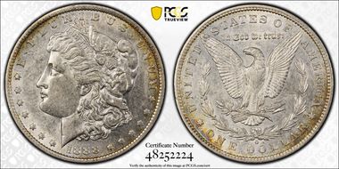 1888-O $1 VAM 17 Oval O AU55