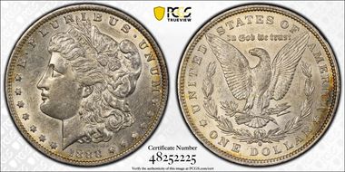 1888-O $1 VAM 24 Oval O AU53