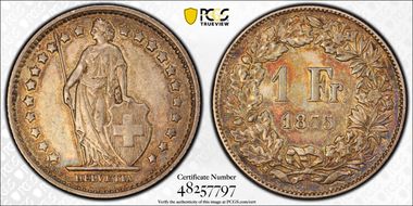 1875 B 1 Fr KM-24 Ag AU50