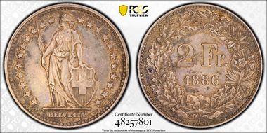 1886 B 2 Fr AU50
