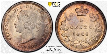 1886 5C Small 6 MS64