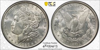 1886 $1 MS62