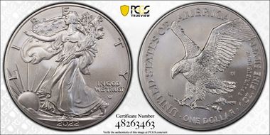 2022-W $1 Burnished Silver Eagle First Strike SP70