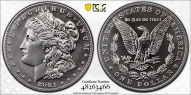 2021-D $1 Morgan Dollar 100th Anniversary First Strike MS69