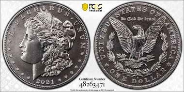 2021-D $1 Morgan Dollar 100th Anniversary First Strike MS69