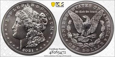 2021-D $1 Morgan Dollar 100th Anniversary First Strike MS68