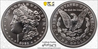 2021-D $1 Morgan Dollar 100th Anniversary First Strike MS69