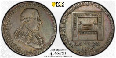 1795 1/2P Washington - Grate Small Buttons, RE XF45BN