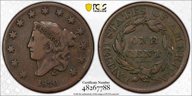 1830 1C Large Letters F15BN