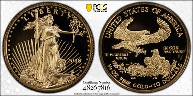2018-W $10 Gold Eagle PR69DCAM
