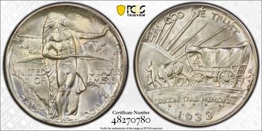 1933-D 50C Oregon MS66