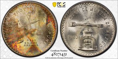 1980-Mo Onza KM-M49b.5  Ag MS64