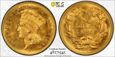 1884 $3 MS64+